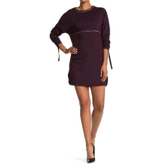 Max Studio Women Tie Sleeve French Terry Dress BNWOT - Picture 8 of 9